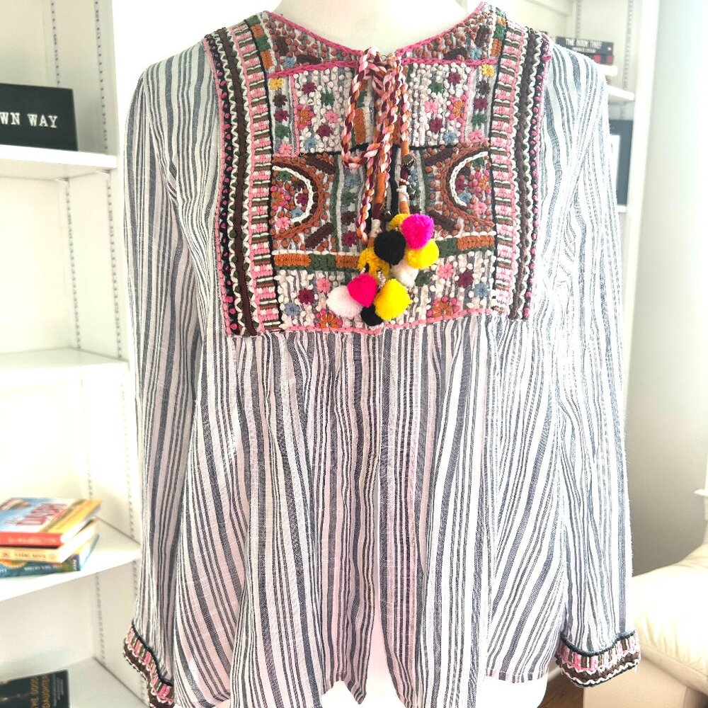 Embroidered Linen Cover up